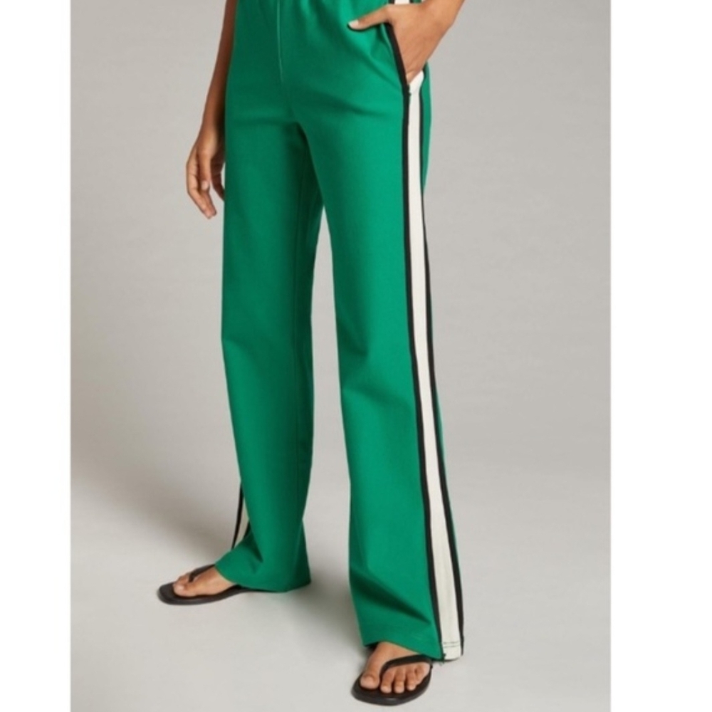 Anthropologie Mave Martine Ponte Track Pants In Green